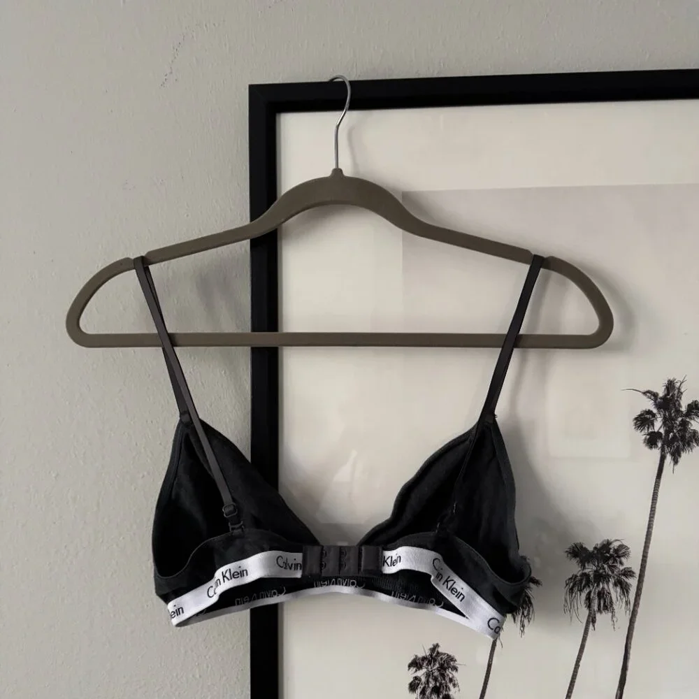 Calvin Klein | EUC Icon Cotton Modal Lightly Lined Triangle Bralette Gray Large - Picture 4 of 7